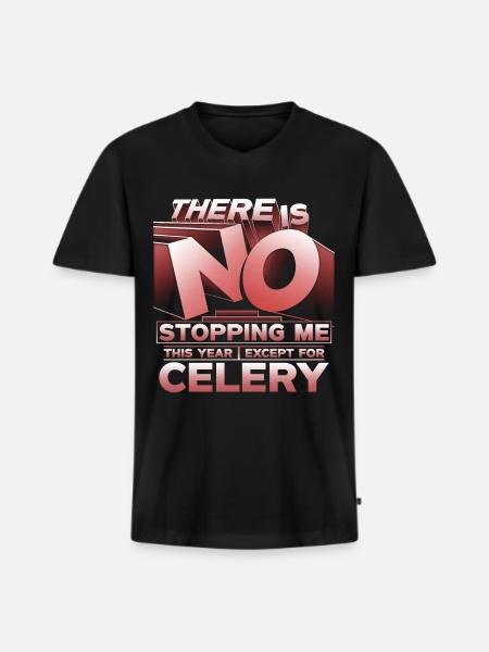 Celery allergy - Men's Premium Organic T-shirt with V-neck - black