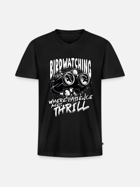 Bird watching ornithologist - Men's Premium Organic T-shirt with V-neck - black