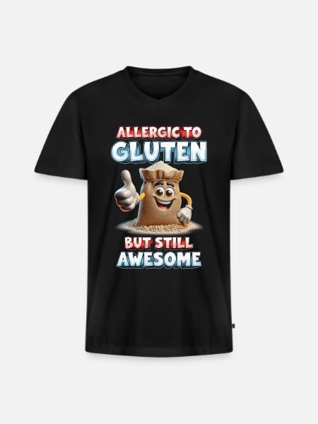 Glutenallergie Glutenunverträglichkeit - Männer Premium Bio T-Shirt mit V-Ausschnitt - Schwarz