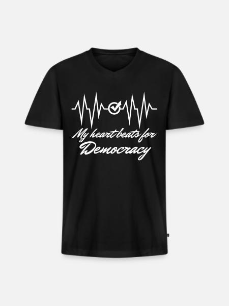 Democracy Democrat Democratic Elections - Männer Premium Bio T-Shirt mit V-Ausschnitt - Schwarz