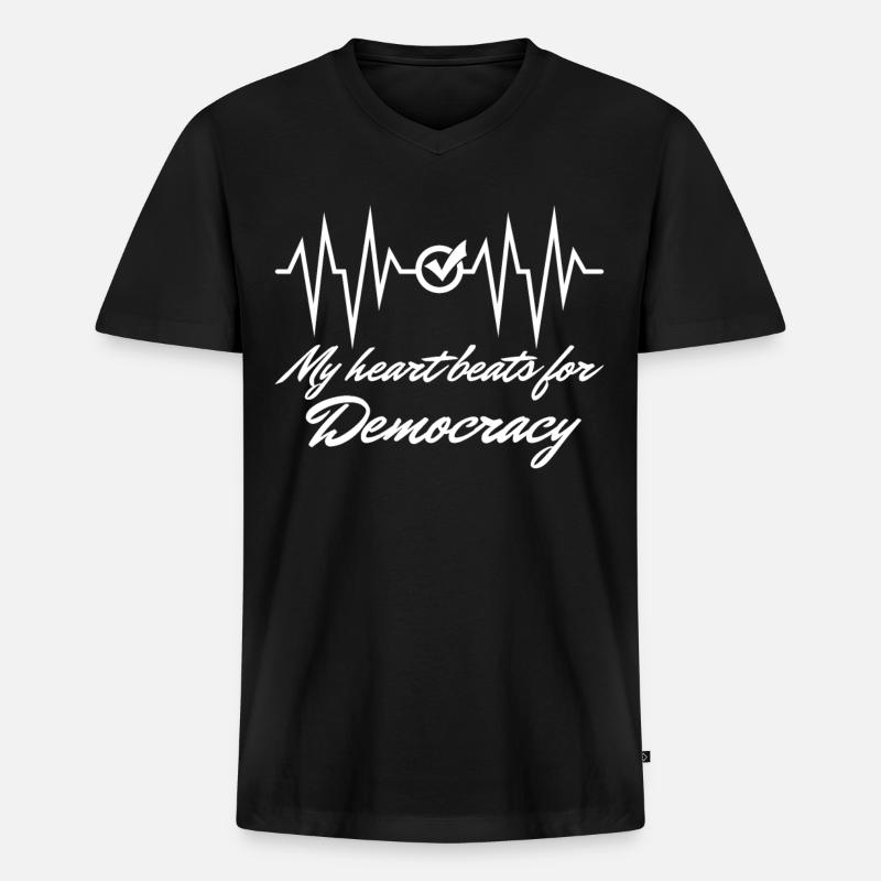 Democracy Democrat Democratic Elections - Männer Premium Bio T-Shirt mit V-Ausschnitt - Schwarz