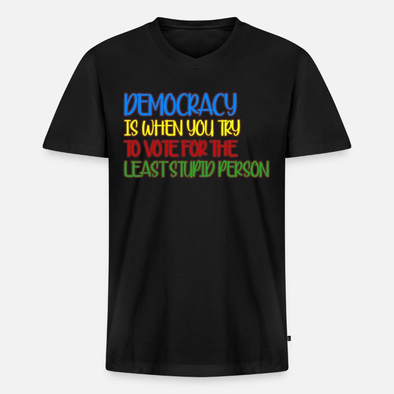 Elections Democracy Democratic - Männer Premium Bio T-Shirt mit V-Ausschnitt - Schwarz