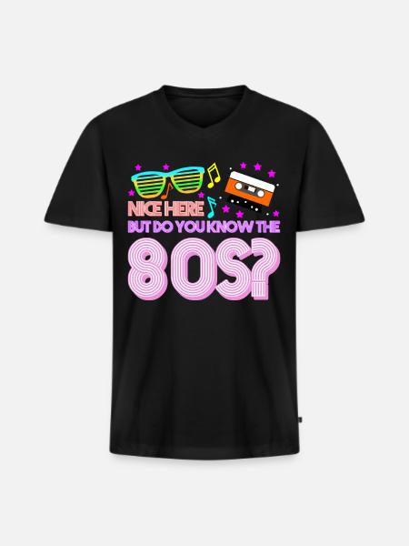 1980 Retro 80s - Men's Premium Organic T-shirt with V-neck - black