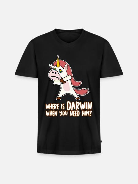 Darwinism Misanthrope Darwin Award - Men's Premium Organic T-shirt with V-neck - black