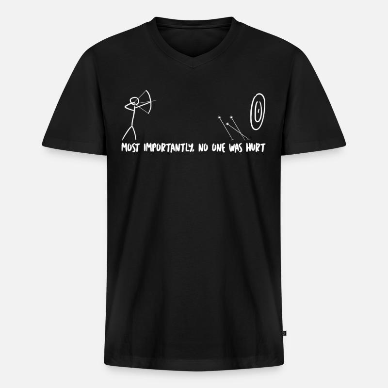 Long Bow Compound Bow Archery - Männer Premium Bio T-Shirt mit V-Ausschnitt - Schwarz