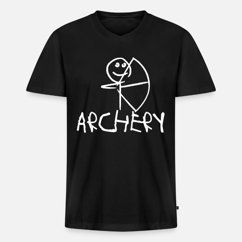 Compound Bow Archery Long Bow - Männer Premium Bio T-Shirt mit V-Ausschnitt - Schwarz