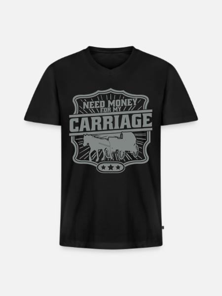 Cochers Cocher de calèche - T-shirt encolure en V Premium bio Homme - noir