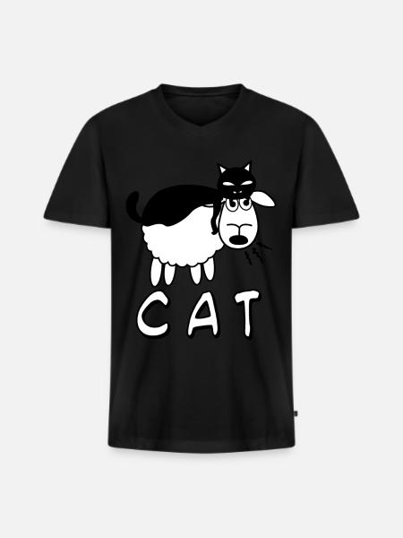 Sheep Joke - Men's Premium Organic T-shirt with V-neck - black