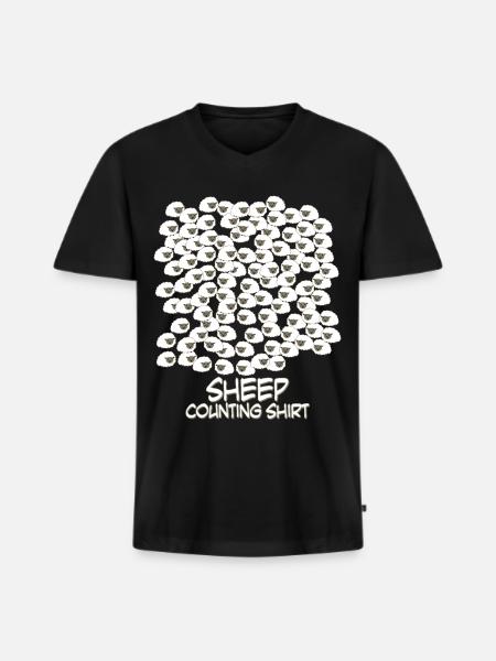 Counting Sheep - Men's Premium Organic T-shirt with V-neck - black