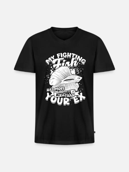 Betta Fish Siamese Betta - Men's Premium Organic T-shirt with V-neck - black