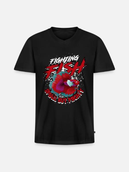 Kampffisch Siamesische Kampffische - Männer Premium Bio T-Shirt mit V-Ausschnitt - Schwarz