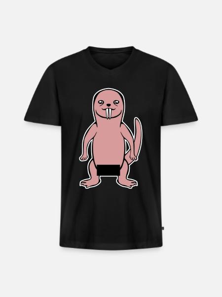 Naked Mole Rat - Men's Premium Organic T-shirt with V-neck - black