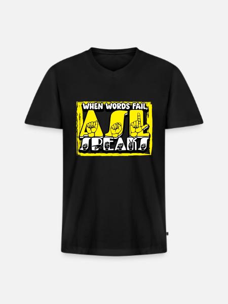 ASL Dolmetscher Gebärdensprache - Männer Premium Bio T-Shirt mit V-Ausschnitt - Schwarz