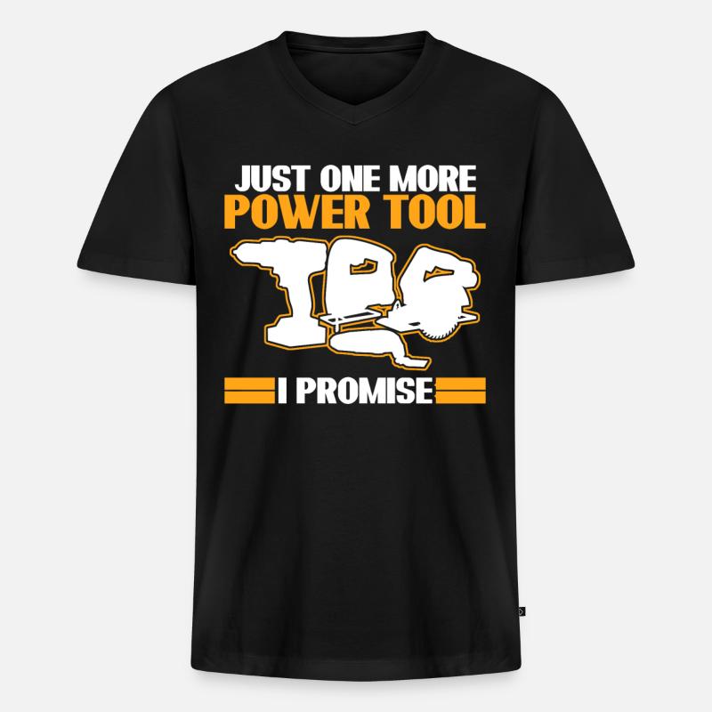 Best Power Tool Electric Tools - Männer Premium Bio T-Shirt mit V-Ausschnitt - Schwarz