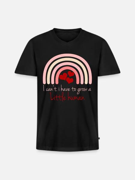 Grossesse Femme enceinte - T-shirt encolure en V Premium bio Homme - noir