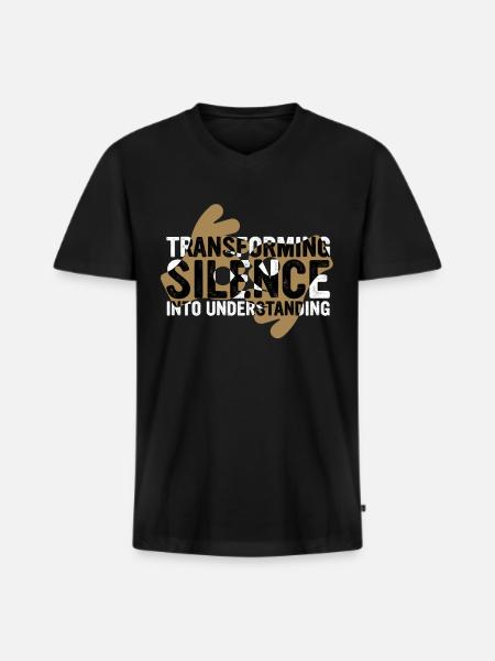 ASL Sign Language Interpreter - Men's Premium Organic T-shirt with V-neck - black