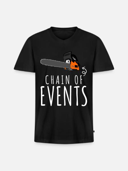 Chainsaws Chainsaw Chain Saw - Men's Premium Organic T-shirt with V-neck - black