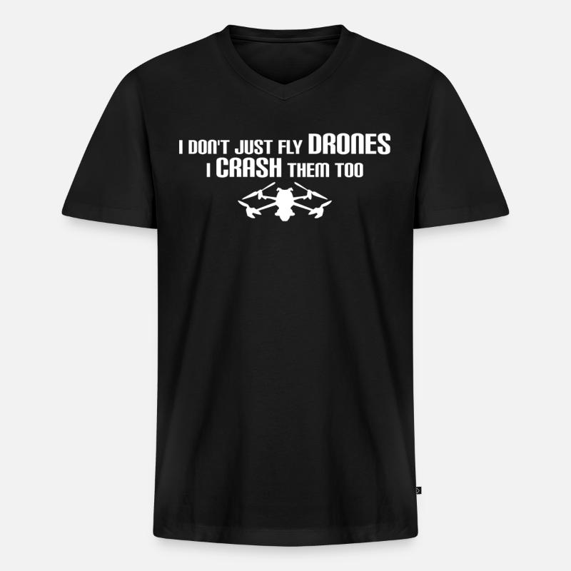 FPV Drone Crash Quadcopter Drones - Men's Premium Organic T-shirt with V-neck - black