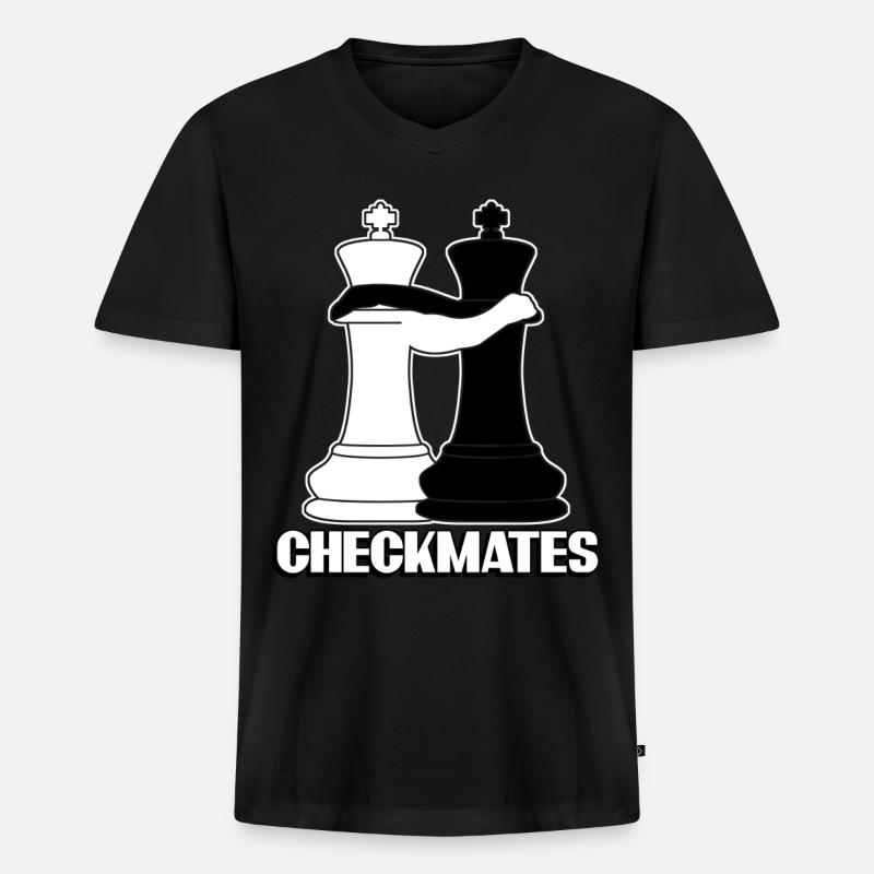 Chess Player Chess Pieces - Männer Premium Bio T-Shirt mit V-Ausschnitt - Schwarz