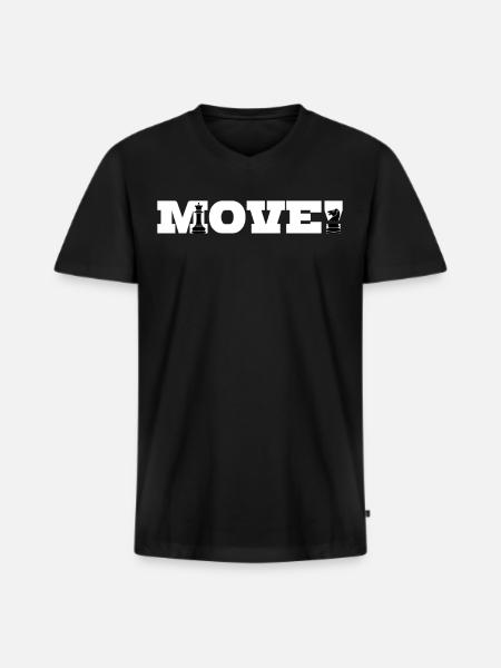 Move Chess Pieces Chess Player - Men's Premium Organic T-shirt with V-neck - black