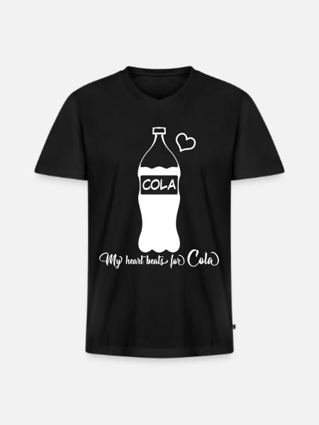 Cola Bottle Lemonade Softdrinks - Männer Premium Bio T-Shirt mit V-Ausschnitt - Schwarz