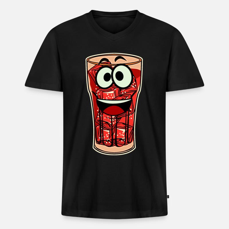 Cola Softdrinks Softdrink Lemonade - Männer Premium Bio T-Shirt mit V-Ausschnitt - Schwarz