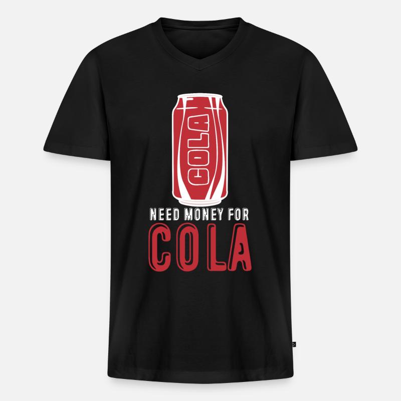 Cola Lemonade Softdrinks - Männer Premium Bio T-Shirt mit V-Ausschnitt - Schwarz