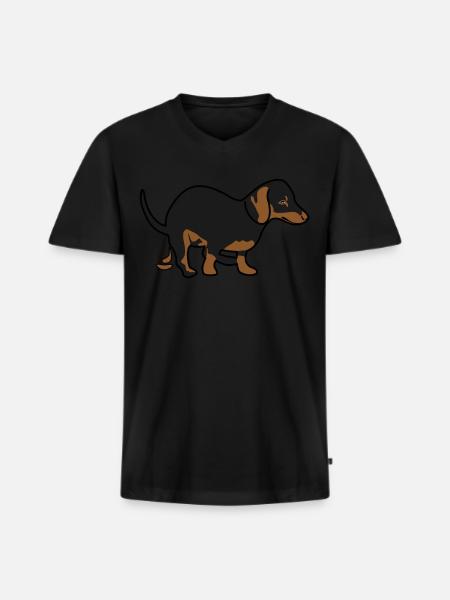 Dachshund Joke - Men's Premium Organic T-shirt with V-neck - black