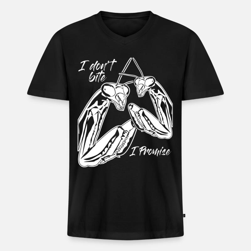 Praying Mantis Insect - Männer Premium Bio T-Shirt mit V-Ausschnitt - Schwarz