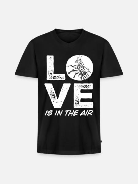 Love Praying Mantis - Men's Premium Organic T-shirt with V-neck - black