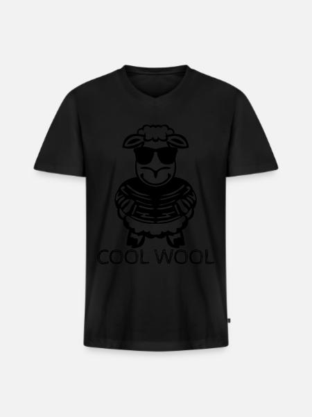 Sheep Shepherd - Men's Premium Organic T-shirt with V-neck - black