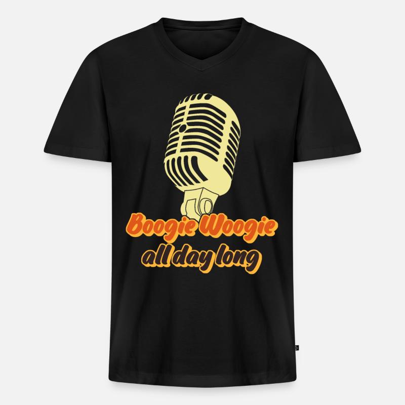 Boogie Woogie Dancing Swing - Männer Premium Bio T-Shirt mit V-Ausschnitt - Schwarz