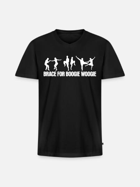 Boogie Woogie Dancing Swing Dancer - Men's Premium Organic T-shirt with V-neck - black