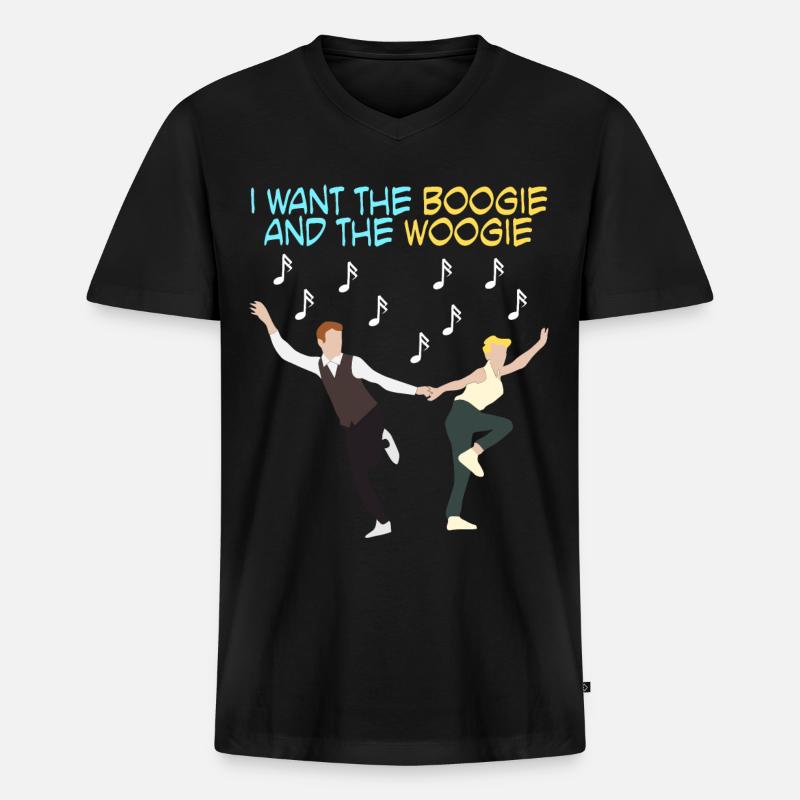 Boogie Woogie Musica Swing Danza - Maglietta ecologica premium da uomo con scollo a V - nero