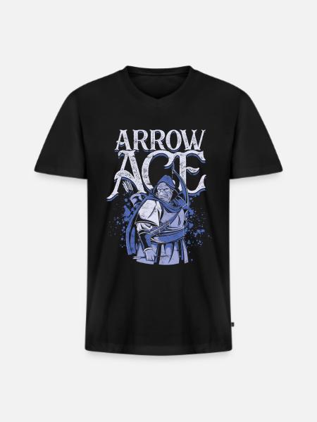Archery Archer Arrow Ace - Men's Premium Organic T-shirt with V-neck - black