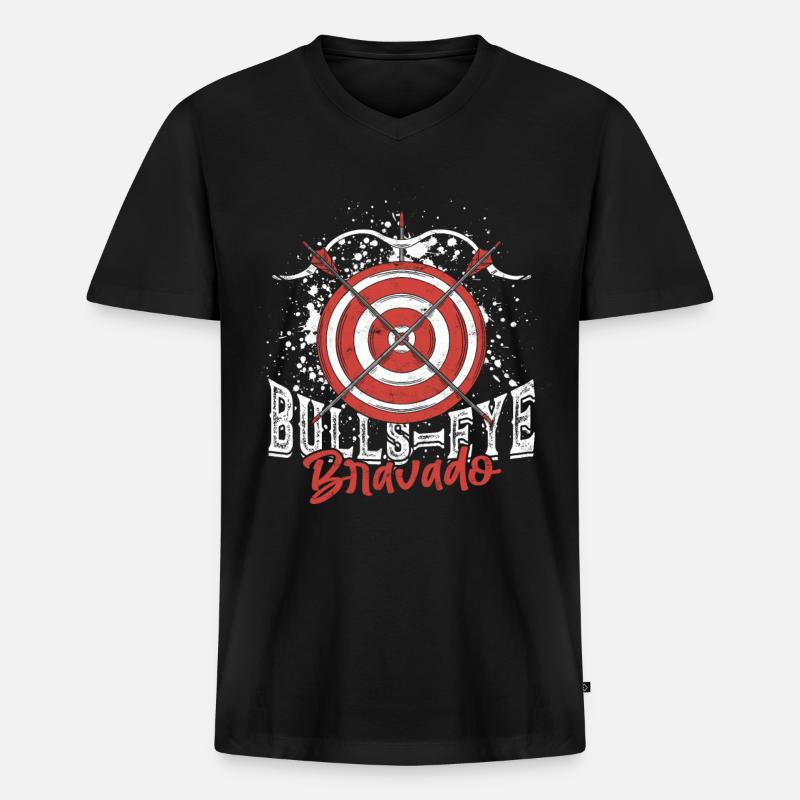 Bogenschießen Bogenschütze - Männer Premium Bio T-Shirt mit V-Ausschnitt - Schwarz