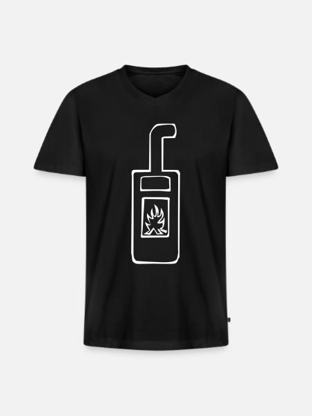 Fireplace Oven - Men's Premium Organic T-shirt with V-neck - black