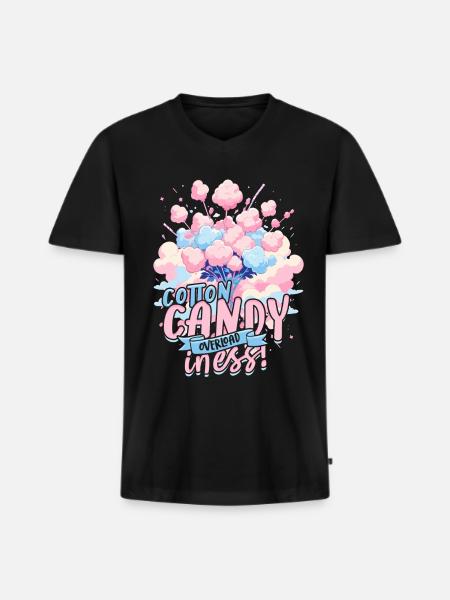 Zuckerwatte - Männer Premium Bio T-Shirt mit V-Ausschnitt - Schwarz