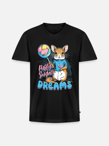 Zuckerwatte Sugar Dreams - Männer Premium Bio T-Shirt mit V-Ausschnitt - Schwarz