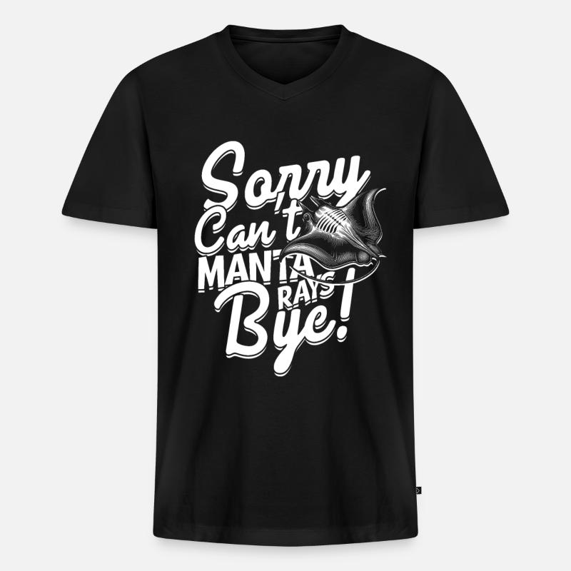 Mantarochen Stechrochen - Männer Premium Bio T-Shirt mit V-Ausschnitt - Schwarz