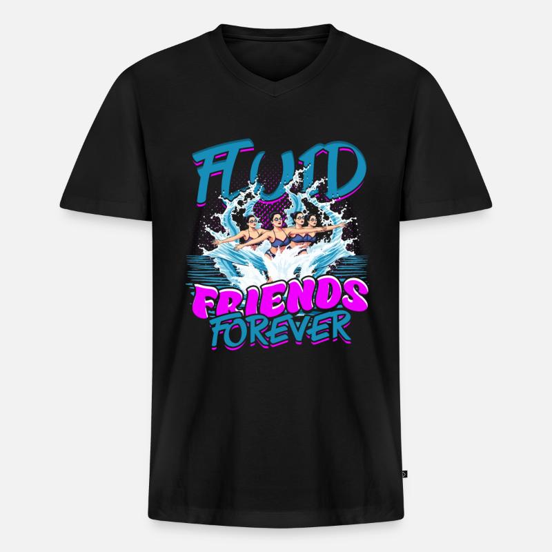 Synchronschwimmen Synchro Schwimmer - Männer Premium Bio T-Shirt mit V-Ausschnitt - Schwarz