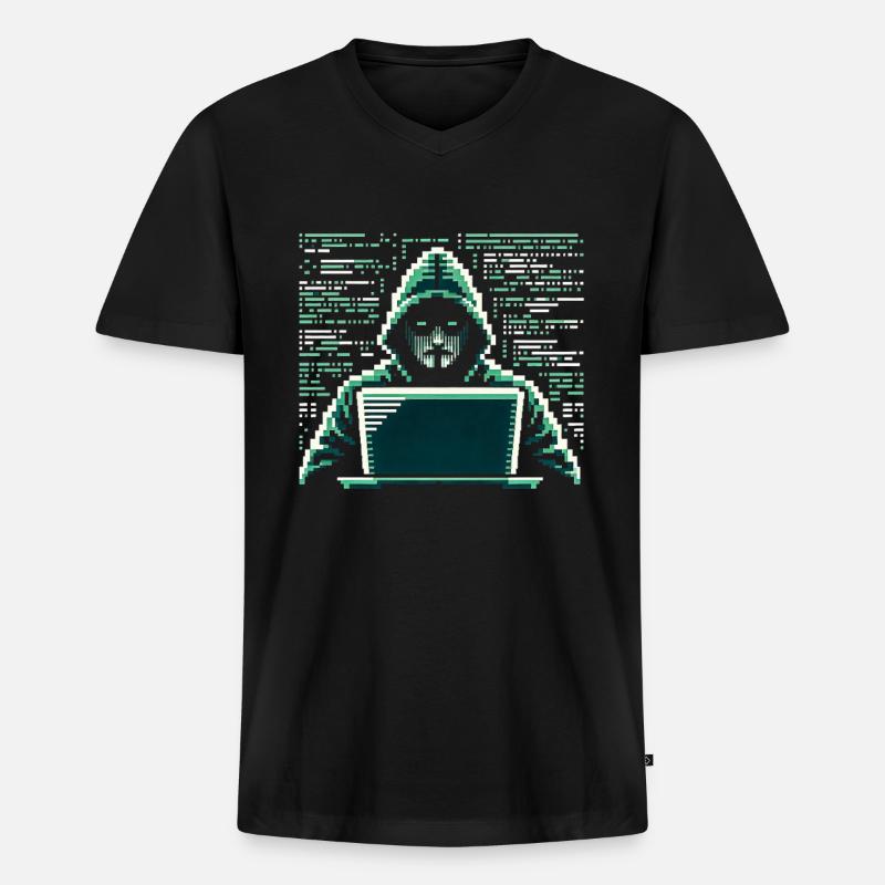 Programmeur Programmation Informatique - T-shirt encolure en V Premium bio Homme - noir