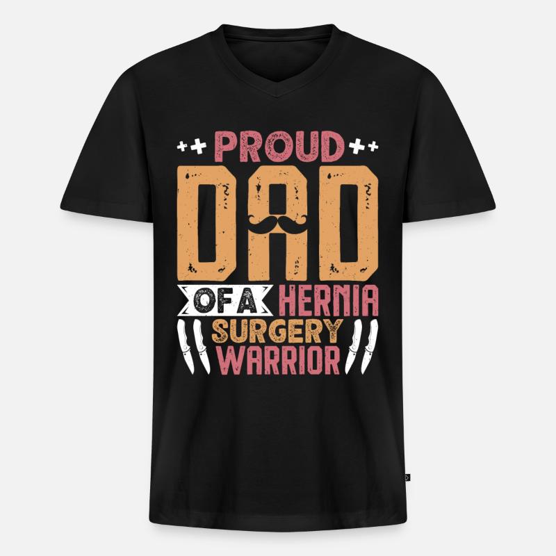 Hernia Surgery - Männer Premium Bio T-Shirt mit V-Ausschnitt - Schwarz