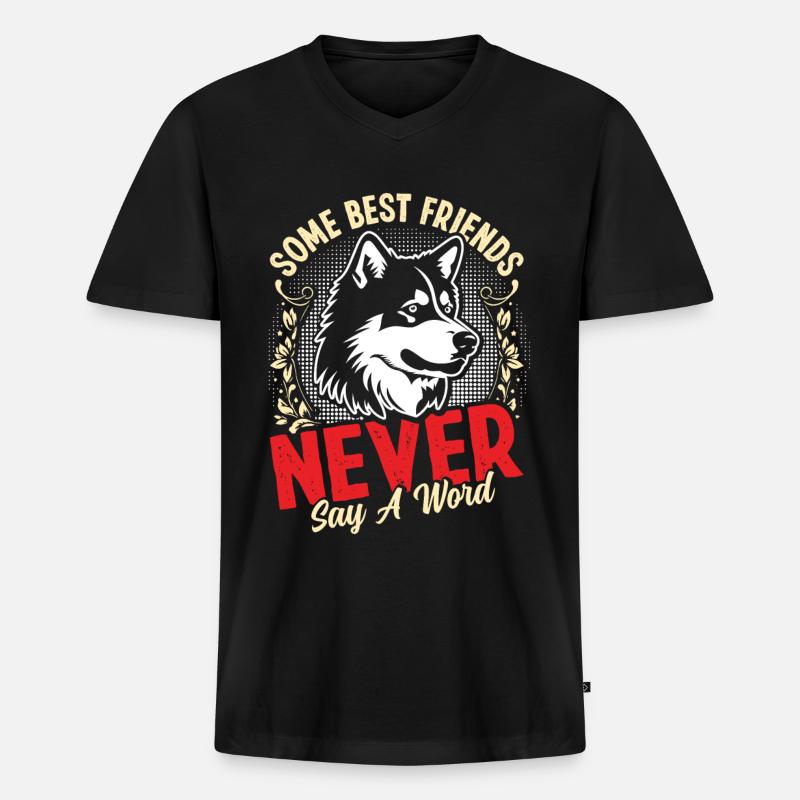 Alaskan Klee Kai - Männer Premium Bio T-Shirt mit V-Ausschnitt - Schwarz