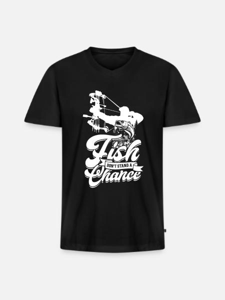 Bogenfischer Bogenfischen Bogenangeln - Männer Premium Bio T-Shirt mit V-Ausschnitt - Schwarz