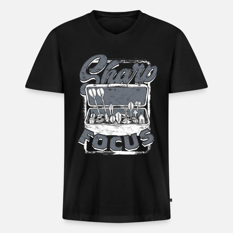 Bogenfischer Bogenfischen Bogenangeln - Männer Premium Bio T-Shirt mit V-Ausschnitt - Schwarz