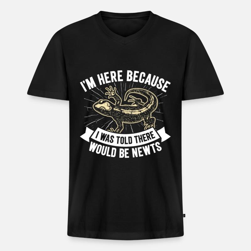 Molch - Männer Premium Bio T-Shirt mit V-Ausschnitt - Schwarz