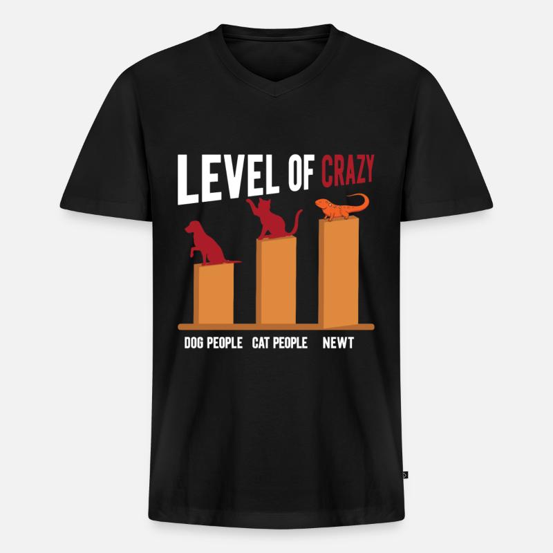 Molch - Männer Premium Bio T-Shirt mit V-Ausschnitt - Schwarz