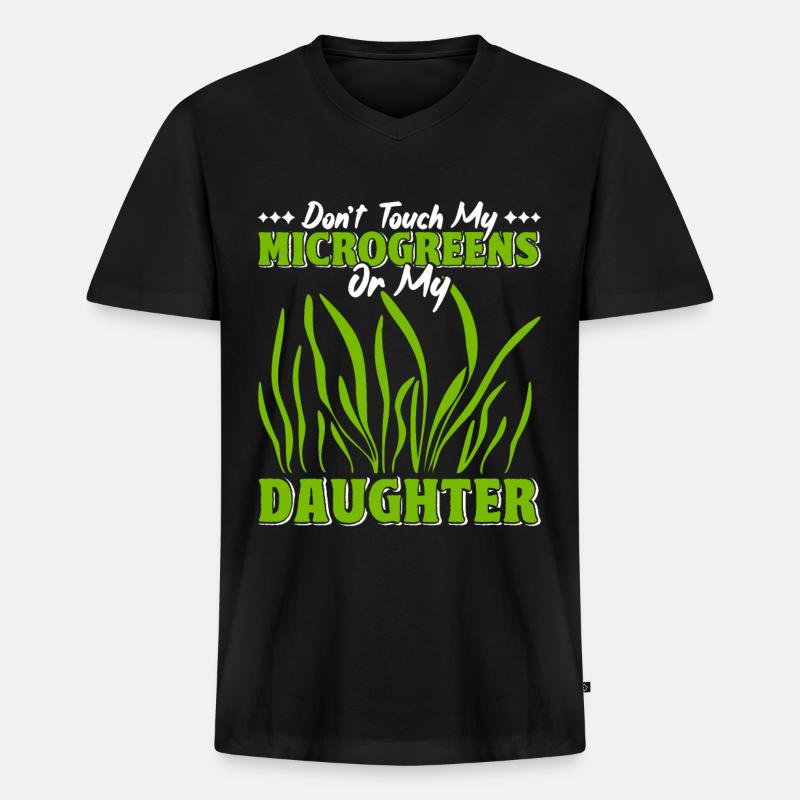 Microgreens Microgreen - Männer Premium Bio T-Shirt mit V-Ausschnitt - Schwarz