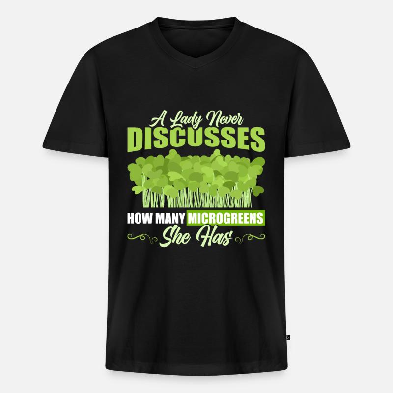 Microgreens Microgreen - Männer Premium Bio T-Shirt mit V-Ausschnitt - Schwarz